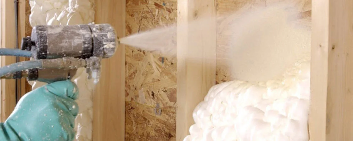 Spray foam application up close
